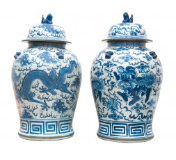 PAIRE DE VASES BALUSTRES CHINOIS
