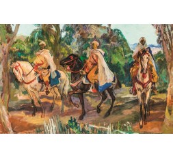 3 PORTRAITS DE MOKHAZNIS DANS UN JARDIN DE CONTRÔLE CIVIL