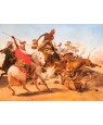 COPIE D'HORACE VERNET,(1789-1863), CHASSE AU LION, Début du XXéme siecle